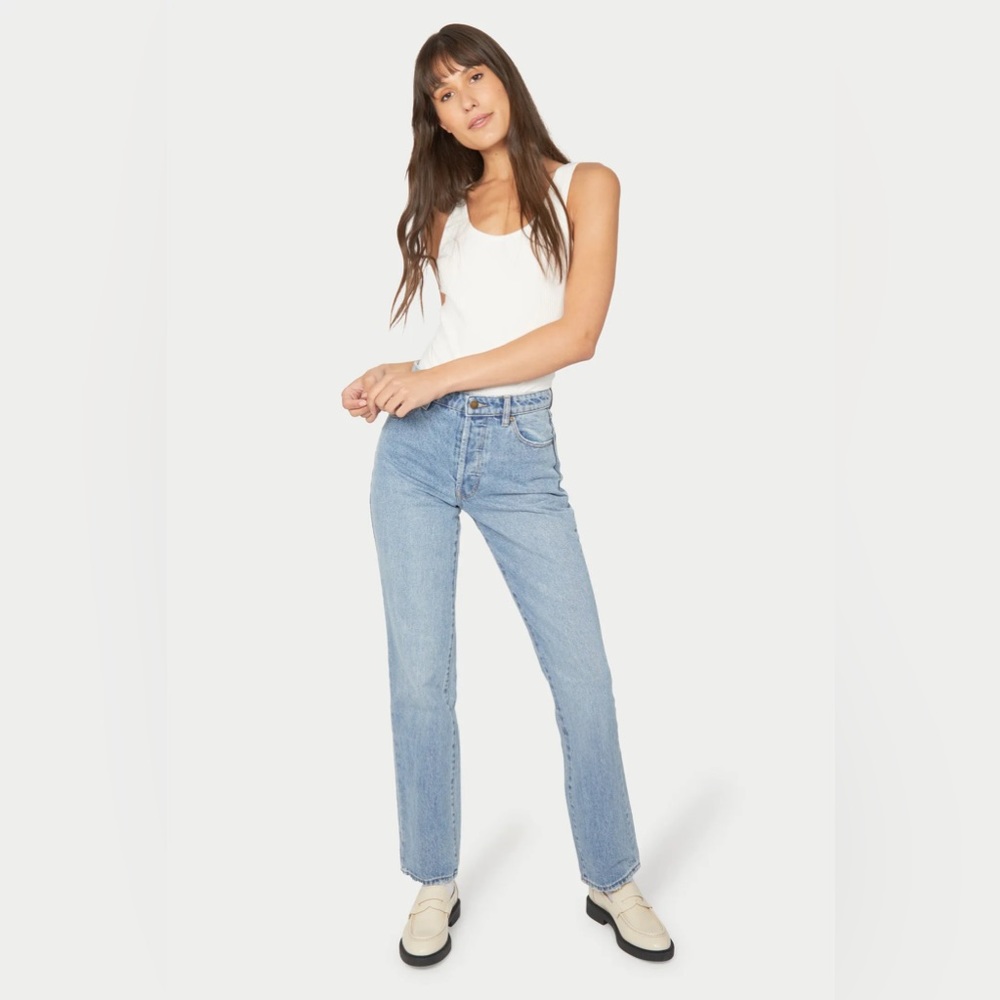 Rollas Classic Straight High Rise Regular Fit Denim Jeans | 25 Regular